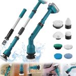 Electric Cleaning Brush, Battery Spin Scrubber for Makita 18v Battery Including 8 Cleaning Brush Heads 63-125cm Stretchable Cleaning Brush Equipped With Extension Rod 2 Speed Levels