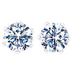 HIGHSPARK 925 Silver Solitaire Stud Earrings | 92.5 Sterling Silver & Round Brilliant Cubic Zirconia Tops for Men Women | Silver 9mm