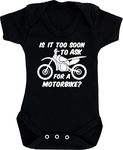 Hippowarehouse Is it too soon to ask for a motorbike? baby vest bodysuit (short sleeve) boys girls Black