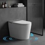 Amequa Smart Toilet Bidet Combo, Auto Open Close, Foot Sensor