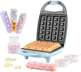 Giles & Posner EK5419NGSBL Stick Waffle Maker – Mini Belgian Waffle Maker with Non-Stick Plates for Easy Cleaning, Non-Slip Feet, 3 Min Preheat Time, Power/Ready Indicator Lights, Pastel Blue, 520W