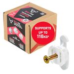 Bullfix Universal Plasterboard Fixings Heavy Duty 24 Pack, Drywall Anchor, Plasterboard Wall Plug Alternative for Dot & Dab, Stud Wall & Hollow Cavity Wall Anchor Kit with Screws