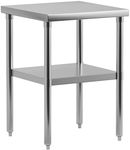 KYBOLT 24" x 24" Stainless Steel Work Table NSF Certified Heavy Duty Commercial Kitchen Prep Table with Undershelf for Home, Restaurant, Hotel, Silver