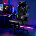 Vigosit Gaming Chair PRO, Ergonomic Gaming Chairs for Adults Heavy People, Reclining Office Desk Computer Chair with Footrest and Lumbar Support, Big and Tall Mesh Gamer Chair with Cushion (Black)