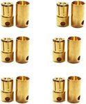 skrnrhrery Banana Bullet Connector Male Female Plug, Compatible with RC Car Boat Drone Battery ESC Motor Battery Equipment Motor Parts (6.5mm) 6 Pairs