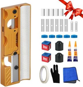 Bvrocio 11-in-1 Aluminum Alloy Pool Cue Tip Shaper - All-in-One Pool Stick Tips Replacement & Maintenance Tool for Billiards Players (Yellow)