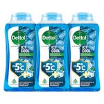 Dettol Body Wash and Shower Gel for Women and Men, Cool (Pack of 3 - 250ml each) | Soap-Free Bodywash | 12h Complete Odour Protection