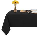 Fitable Rectangle 6 Feet Tablecloth 60x102 inch Tablecloth Stain and Wrinkle Resistant Washable Polyester Table Cloth, Decorative Fabric Table Cover for Dining Table, Buffet Parties and Camping Black