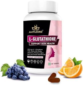 Amyleord L - Glutathione Tablets 1000mg with Vitamin C, Biotin, Milk Thistle, Grape Seed and vitamin Extract for Help to Skin Glow (Pink White) (60 Tablets)