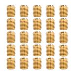 E-Z Lok Threaded Insert, Brass, Knife Thread, 1/4"-20 Internal Threads, 0.500" Length (Pack of 25)