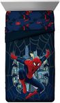 Marvel Spider Man Saving the Day Twin/Full Comforter - Super Soft Kids Reversible Bedding features Spiderman - Fade Resistant Polyester Microfiber Fill (Official Marvel Product)