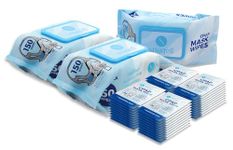 CPAP Mask Wipes by Snugell - 3 Packs of 150 Wipes Jumbo Pack + 40 Travel Wipes (490 Wipes)- Unscented - For Cleaning CPAP Mask and Devices - Skin Safe with Aloe Vera - Lint & Alcohol Free