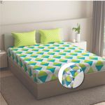 Wakefit Bedsheet for King Size, Bedsheet King Size Bed Cotton, Fitted Bedsheet, 144 Tc 100% Cotton with 2 Pillow Covers (78X72: Daniel)