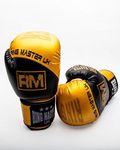 RingMaster Boxing Gloves Bag Punch Focus Mitts Training MMA Sparring Martial Arts kickboxing (Gold-Black, 16oz)