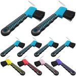 Skylety 10 Pcs Horse Hoof Pick Brush with Soft Rubber Handle Portable Hoofpick Horse Stuff Horse Supplies, Random Color