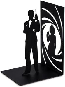 Balvi - Secret Agent sujetalibros Decorativo de Metal en Color Negro. Diseño Original