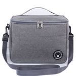 NA Large Family Picnic Cooler Bag Thermal Lunch Bag Cooling Bag for Work Beach Picnic Camping Keep Food Warm or Cold Insulated Cooling Bag for Camping,BBQ,Family,Car and Outdoor Activities (Grey)