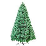 Christmas Tree Heavy Bushed Snow Pine Needle Christmas Tree with 20 Ornaments Combo - Imported - 7 Feet Snow Pine