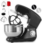 Andrew James Stand Mixer for Baking Food Mixer | 1300W Max | Large 5.5 Litre Bowl 6 Speed Pulse Mode | Kitchen Cake Mixers | Flexi-Beater Dough Hook Balloon Whisk Removable Splash Guard