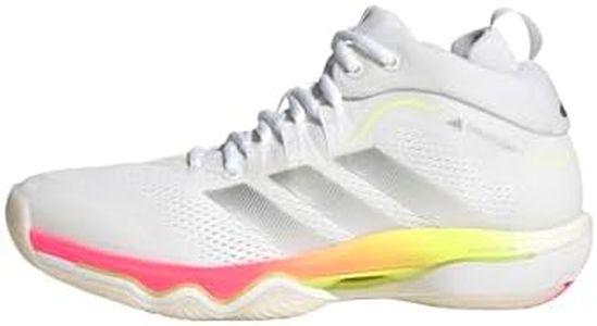 adidas Women's Crazyflight 7 Mid Top Volleyball, White/Tech Grey Metallic/Solar Turbo, 10