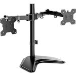 WALI Dual Monitor Stand, Free Standing Desk Mount for 2 Monitors up to 27 inch, 22 lbs. Weight Capacity per Arm, Fully Adjustable with Max VESA 100x100mm (MF002), Black…