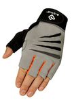 Bionic Glove Men's Cross-Training Fingerless Gloves w/ Natural Fit Technology, Gray/Orange (PAIR)