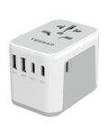 Universal Travel Adapter, TESSAN International Plug Adapter 5.6A Smart Power, 3 USB C and 2 USB Ports, Worldwide All in One Wall Charger Converter for UK EU Europe AUS (Type C/G/A/I)