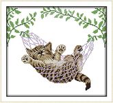 Cross Stitch Kits, A Cat on a Basket Animals Awesocrafts Easy Patterns Cross Stitching Embroidery Kit Supplies Christmas Gifts, Counted (Cat, Counted)