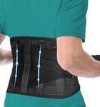 Back Brace for Lower Back Pain Relief Men Women; Breathable Back Support Belt with 4 Ergonomic Stays for Work Heavy Lifting; Plus Size Back Belt for Back Pain, Herniated Disc, Sciatica (PB, L)