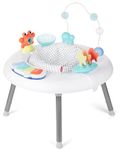 Skip Hop 2-in-1 Baby Activity Center with 20+ Developmental Activities Light-up Musical Piano for Tummy Time Play 4 Clip-on & Moveable Toys and 360-degree Rotating Seat Seascape Age 4m+