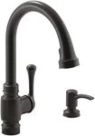 KOHLER Carmichael Single Handle Pull-Down Sprayer Kitchen Faucet in Oil Rubbed Bronze