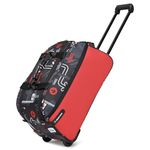 uppercase JFK 52 Polyester Duffle Trolley Bag|Dust Resistant Travel Bag|Spacious Main Compartment with 2 Spinner Smooth Wheel|Quick Front Pocket |Duffle Bag for Women & Men 1500 Days Warranty (Red)