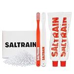SALTRAIN Fluoride Toothpaste | Natural Toothpaste for Fresh Breath, Zero Cavity and Resilient Gums | Strong Scent, Fluoride-Rich & Cool Mint Flavored Toothpaste (Couple Set)