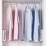 thickvalley Extendable Lift Wardrobe Clothes Hanging Rail, Adjustable Width 530-600MM(S)/600-830MM(M)/830-1150MM(L), Wardrobe Lift Rail Closet Hanger Rod for Hanging Clothes, Loading 50kg,L