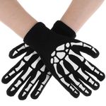 Abeillo Glow in The Dark Knitted Stretchy Gloves Luminous Winter Warm Gloves for Adult Men Women Halloween Costume Accessories