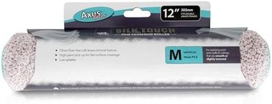 Axus Decor Silk Touch Roller, Medium Pile (Mink Series) Suitable for Smooth & Slightly Textured Walls or Ceilings, Compatible with Double Arm Frame, 12" x 44mm, 9mm Nap