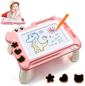 AiTuiTui Tablette Dessin Enfant avec 4 Jambes Jouets pour Bebe 3 4 5 Ans，Educatif Ardoise Magique Jeux pour Les Garçons et Filles Cadeau，Jouets Montessori pour Enfants 3-8 Ans (Rose）