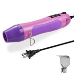 Mlife Mini Heat Gun -Portable Dual Temp Hot Air Gun with 6.5FT Cable Shovel Type Nozzle for Craft, Epoxy Resin, Shrink Wrap Drying Paint, Electronics, Embossing, 140℃~380℃, 350W, Purple