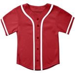 Outofgas Kids Baseball Jersey Button Down T Shirts Boys Girls Hip Hop Fashion Sports Blank Baseball Tee Softball Jersey, Red, 4T