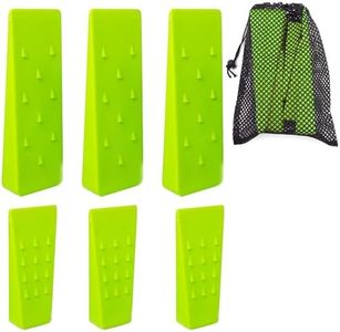 6 Pack Tree Felling Wedges with Spikes for Safe Tree Cutting – 3 Each of 8” and 5.5” Wedges with Storage Bag; 6 Felling Dogs to Guide Trees Stabilize and Safely to Ground for Loggers and Fallers