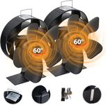 Lilistar 2Pack 5-Blade Wood Stove Fan Heat Powered with Faster Spin, Silent Fireplace Fan with 60°Rotation, Eco-Friendly Woodstove Fan for Buddy Heater Gas Wood Fireplace, Winter Gift for Men Women