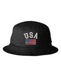 One Size Black Adult USA National Pride Embroidered Bucket Cap Dad Hat