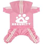 Otunrues Dog Hoodies, Pet Dog Clothes Pullover 4 Legs Jumpsuit Sweatshirt Security Patterns Outfit Doggie Winter Coat Cotton Puppy Hoodied for Small Medium Large Dogs Cats(Pink,S)