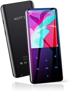 AGPTEK 32GB MP3 Player with Bluetooth 5.3, A19X 2.4" Curved Screen Portable Music Player with Speaker Lossless Sound with FM Radio, Voice Recorder, Supports up to 128GB, Black