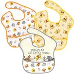 Bumkins SuperBib, Baby Bib, Waterproof Fabric, Fits Babies and Toddlers 6-24 Months - Disney Pooh Bear and Friends, 6-24 Month (Pack of 3)