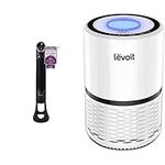 Honeywell HYF290BC QuietSet Whole Room Tower Fan, Black & LEVOIT Air Purifiers for Home Bedroom, H13 True HEPA Filter Air Purifier, White, Small