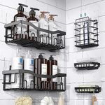 Wall Mount Shower Caddy Shelf Organizer with 2 Soap Dishes, Adhesive Bathroom Shower Shelves Basket for Bathroom & Kitchen Storage,Rustproof Stainless Steel Shower Storage Accessories