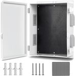 CQENPR Outdoor Waterproof Electrical Junction Box, ABS Water Resistant Enclosure with Internal Mounting Panel & Hinged Cover (15.7"H* 11"L* 5.9"W)