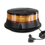 Agrieyes Amber Beacon Light 4.2Inch, 7 Flashing Modes Safety Warning Lights Magnetic, LED Emergency Strobe Lights for Vehicles, Caution Hazard Lights for Truck Tractor Golf Carts Snow Plow Postal Cars