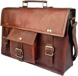 15 Inch Leather Vintage Rustic Crossbody Messenger Courier Satchel Bag Gift Men Women ~ Business Work Briefcase Carry Laptop Computer Book Handmade Rugged & Distressed ~ Everyday Office College School